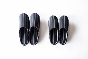 SASHIKO Stripe (Black) / Slippers