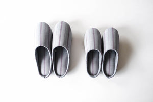 SASHIKO Stripe (Gray) / Slippers