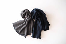 Load image into Gallery viewer, Cotton Wool W- Face Muffler (Navy×black)
